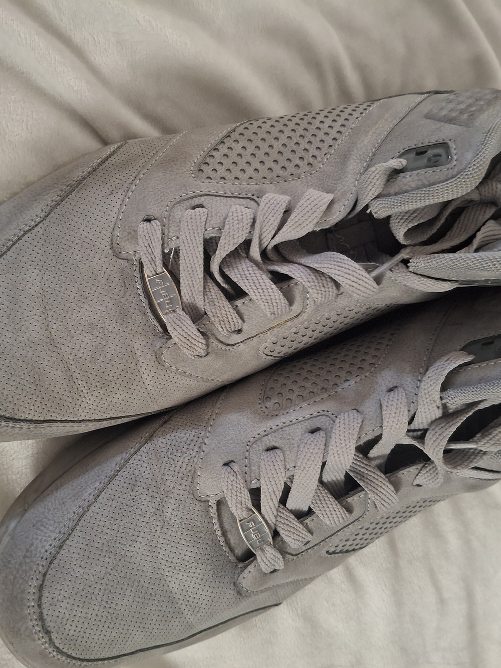 FUBU Men's Perforated Suede Sneakers - Gray